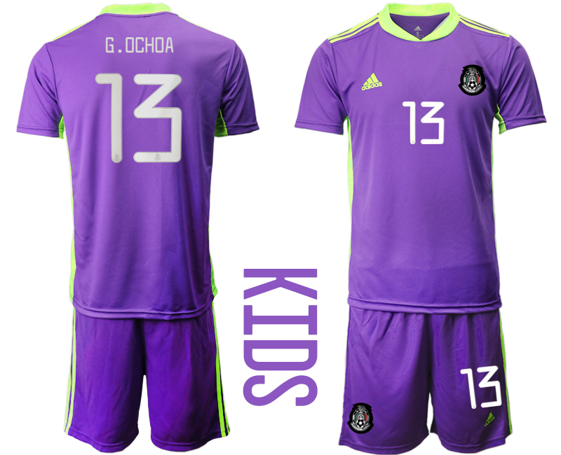 Cheap Youth 2020-2021 Season National team Mexico goalkeeper purple 13 Soccer Jersey